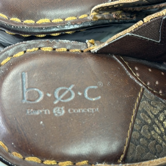 b.o.c. brown leather slip on clog mule shoes - Picture 11 of 14